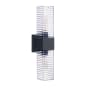 Craftmade Ridge 2 Light 18" Tall Outdoor Wall Sconce with Ribbed Glass Shades Midnight