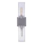 Craftmade Ridge 2 Light 18" Tall Outdoor Wall Sconce with Ribbed Glass Shades Satin Aluminum
