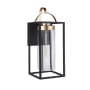 Craftmade Neo 28" Tall Outdoor Wall Sconce with Clear Glass Shade Midnight Satin Brass