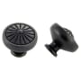 Crown Cabinet Hardware Deco 1-1/4 Inch Mushroom Cabinet Knob Weathered Black