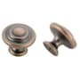 Crown Cabinet Hardware Sphere 1-3/8 Inch Mushroom Cabinet Knob Machined Antique Copper