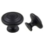 Crown Cabinet Hardware Sphere 1-3/8 Inch Mushroom Cabinet Knob Matte Black