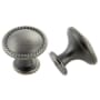 Crown Cabinet Hardware Rope 1-3/16 Inch Mushroom Cabinet Knob Satin Pewter