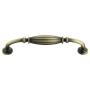 Crown Cabinet Hardware Deco 5 Inch Center to Center Handle Cabinet Pull Antique Satin Brass