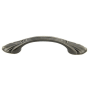 Crown Cabinet Hardware Deco 3 Inch Center to Center Arch Cabinet Pull Satin Pewter