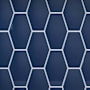 Cruz Bay Studio Long Hex - 11" x 11" Geometric Wall Tile - Glossy Visual - Sold by Carton (9.02 SF/Carton) Deep Blue Gloss