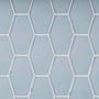 Cruz Bay Studio Long Hex - 11" x 11" Geometric Wall Tile - Glossy Visual - Sold by Carton (9.02 SF/Carton) Aqua Blue Gloss