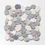 Cruz Bay Studio Coin Marble - 11" x 11" Pebble and Rock Floor and Wall Tile - Matte Visual - Sold by Carton (9.62 SF/Carton) Light Grey / Grey / Off-White