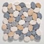 Cruz Bay Studio Coin Marble - 11" x 11" Pebble and Rock Floor and Wall Tile - Matte Visual - Sold by Carton (9.62 SF/Carton) Tan / Off-White / Grey