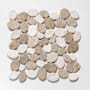 Cruz Bay Studio Coin Marble - 11" x 11" Pebble and Rock Floor and Wall Tile - Matte Visual - Sold by Carton (9.62 SF/Carton) Tan / Off-White