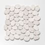 Cruz Bay Studio Coin Marble - 11" x 11" Pebble and Rock Floor and Wall Tile - Matte Visual - Sold by Carton (9.62 SF/Carton) Off-White