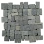 Cruz Bay Studio Block Mosaic - 11" x 11" Pebble and Rock Floor and Wall Tile - Tumbled Visual - Sold by Carton (9.62 SF/Carton) Grey