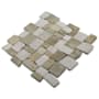 Cruz Bay Studio Block Mosaic - 11" x 11" Pebble and Rock Floor and Wall Tile - Tumbled Visual - Sold by Carton (9.62 SF/Carton) Tan