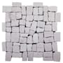 Cruz Bay Studio Block Mosaic - 11" x 11" Pebble and Rock Floor and Wall Tile - Tumbled Visual - Sold by Carton (9.62 SF/Carton) Off-White