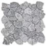 Cruz Bay Studio Fit Mosaic - 11" x 11" Pebble and Rock Floor and Wall Tile - Tumbled Visual - Sold by Carton (9.28 SF/Carton) Ash Grey