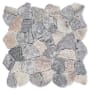 Cruz Bay Studio Fit Mosaic - 11" x 11" Pebble and Rock Floor and Wall Tile - Tumbled Visual - Sold by Carton (9.28 SF/Carton) Ash Grey Quartz Mix