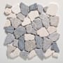 Cruz Bay Studio Fit Mosaic - 11" x 11" Pebble and Rock Floor and Wall Tile - Tumbled Visual - Sold by Carton (9.28 SF/Carton) Light Grey / Off-White