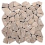 Cruz Bay Studio Fit Mosaic - 11" x 11" Pebble and Rock Floor and Wall Tile - Tumbled Visual - Sold by Carton (9.28 SF/Carton) Tan