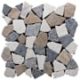 Cruz Bay Studio Fit Mosaic - 11" x 11" Pebble and Rock Floor and Wall Tile - Tumbled Visual - Sold by Carton (9.28 SF/Carton) Tan / Off-White / Grey