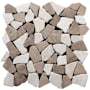 Cruz Bay Studio Fit Mosaic - 11" x 11" Pebble and Rock Floor and Wall Tile - Tumbled Visual - Sold by Carton (9.28 SF/Carton) Tan / Off-White