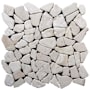 Cruz Bay Studio Fit Mosaic - 11" x 11" Pebble and Rock Floor and Wall Tile - Tumbled Visual - Sold by Carton (9.28 SF/Carton) Off-White