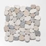 Cruz Bay Studio Sliced Pebble - 11" x 11" Pebble and Rock Floor and Wall Tile - Honed, Matte Visual - Sold by Carton (9.62 SF/Carton) Grey / White / Tan Natural