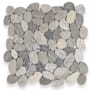 Cruz Bay Studio Sliced Pebble - 11" x 11" Pebble and Rock Floor and Wall Tile - Honed, Matte Visual - Sold by Carton (9.62 SF/Carton) Grey Natural