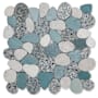 Cruz Bay Studio Sliced Pebble - 11" x 11" Pebble and Rock Floor and Wall Tile - Honed, Matte Visual - Sold by Carton (9.62 SF/Carton) Speckled Green