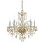 Crystorama Lighting Group Traditional Crystal 5 Light 22" Wide Crystal Chandelier with Swarovski Strass Crystal Accents Polished Brass