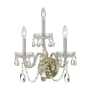 Crystorama Lighting Group Traditional Crystal 3 Light 16" Tall Wall Sconce with Swarovski Strass Crystal Accents Polished Brass