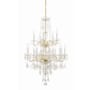 Crystorama Lighting Group Traditional Crystal 15 Light 32" Wide Crystal Candle Style Chandelier Polished Brass