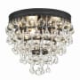 Crystorama Lighting Group Calypso 3 Light 11" Wide Flush Mount Waterfall Ceiling Fixture Matte Black