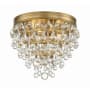 Crystorama Lighting Group Calypso 3 Light 11" Wide Flush Mount Waterfall Ceiling Fixture Vibrant Gold