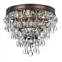 Crystorama Lighting Group Calypso 3 Light 11" Wide Flush Mount Waterfall Ceiling Fixture Vibrant Bronze