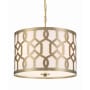 Crystorama Lighting Group Jennings 3 Light 18" Wide Pendant with Silk Shade Aged Brass