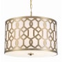 Crystorama Lighting Group Jennings 5 Light 24" Wide Pendant with Silk Shade Aged Brass