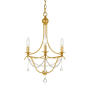 Crystorama Lighting Group Metro 3 Light 16" Wide Taper Candle Pendant with Clear Glass Bead Accents Antique Gold