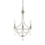 Crystorama Lighting Group Metro 3 Light 16" Wide Taper Candle Pendant with Clear Glass Bead Accents Antique Silver