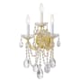 Crystorama Lighting Group Maria Theresa 3 Light 23" Tall Wall Sconce with Swarovski Spectra Crystal Accents Gold