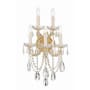 Crystorama Lighting Group Maria Theresa 5 Light 24" Tall Wall Sconce with Hand Cut Crystal Accents Gold