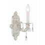 Crystorama Lighting Group Paris Market 10" Tall Wall Sconce with Hand Cut Crystal Accents Antique White