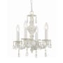 Crystorama Lighting Group Paris Market 4 Light 14" Wide Crystal Pendant with Hand Cut Crystal Accents Antique White