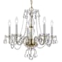 Crystorama Lighting Group Traditional Crystal 5 Light 21" Wide Crystal Candle Style Chandelier Polished Brass