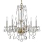 Crystorama Lighting Group Traditional Crystal 6 Light 23" Wide Crystal Candle Style Chandelier Polished Brass