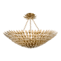 Crystorama Lighting Group Broche 8 Light 30" Wide Semi-Flush Bowl Ceiling Fixture with Metal Shade Antique Gold