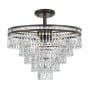 Crystorama Lighting Group Mercer 7 Light 20" Wide Semi-Flush Waterfall Ceiling Fixture with Hand Cut Crystal Accents English Bronze