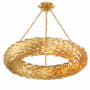 Crystorama Lighting Group Broche 8 Light 34" Wide Wrought Iron Drum Chandelier Antique Gold