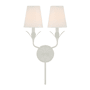 Crystorama Lighting Group Broche 2 Light 21" Tall Wall Sconce with Silk Shades Matte White