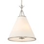 Crystorama Lighting Group Broche 4 Light 18" Wide Pendant with Silk Shade Antique Silver