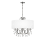 Crystorama Lighting Group Othello 5 Light 24" Wide Crystal Drum Chandelier with Silk Shade and Hand Cut Crystal Accents Polished Chrome